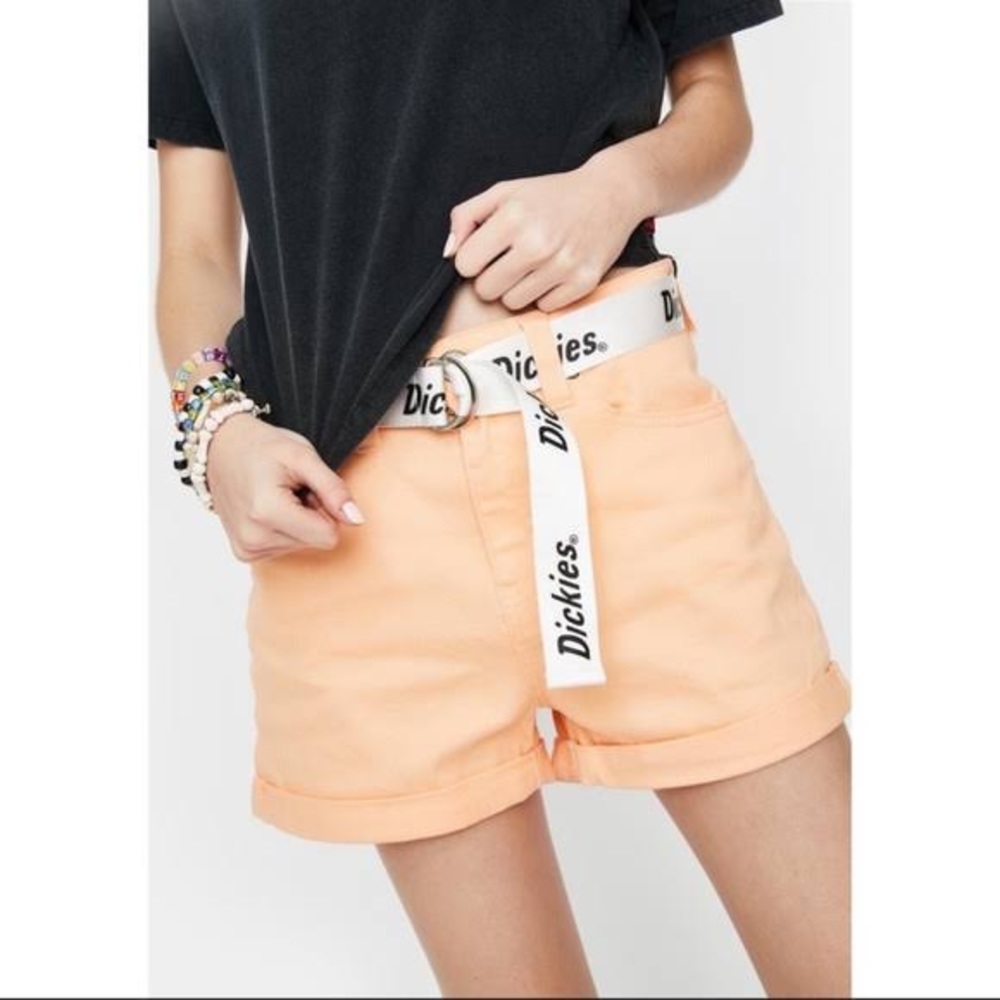 DICKIES high waist apricot stretch shorts Sz 7 / 28 waist